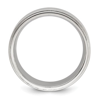 Chisel Stainless Steel Polished with Brushed Center 8mm Band — alternate view
