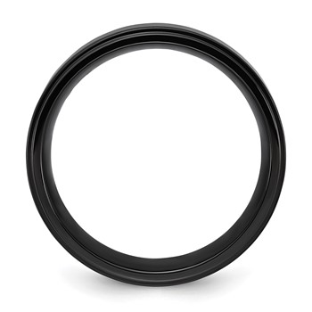 Chisel Stainless Steel Polished Black IP-plated Brushed Center 8mm Band — alternate view