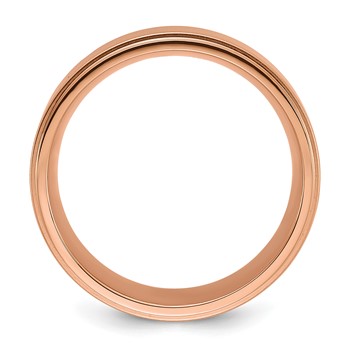 Chisel Stainless Steel Polished Rose IP-plated Brushed Center 8mm Band — alternate view