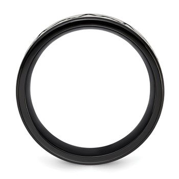 Chisel Stainless Steel Brushed Black IP-plated Heartbeat 8mm Band — alternate view