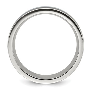 Chisel Stainless Steel Polished with Turquoise and Black Star Sandstone Inlay 8mm Band — alternate view