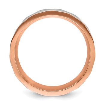 Chisel Stainless Steel Brushed and Polished Faceted Rose IP-plated 8mm Band — alternate view