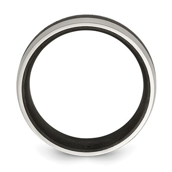 Chisel Stainless Steel Brushed and Polished Black Carbon Fiber Inlay 8mm Band — alternate view