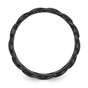 Chisel Stainless Steel Polished Black IP-plated 8mm Curb Link Band — alternate view