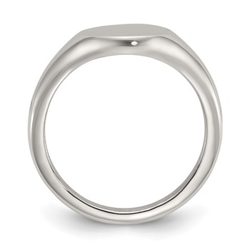 Chisel Stainless Steel Polished Round Disk Ring — alternate view