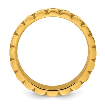 Chisel Stainless Steel Polished Yellow IP-plated Textured 11mm Ring — alternate view