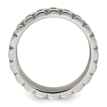 Chisel Stainless Steel Polished Textured 11mm Ring — alternate view