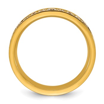 Chisel Stainless Steel Polished Yellow IP-plated CZ 4.5mm Ring — alternate view