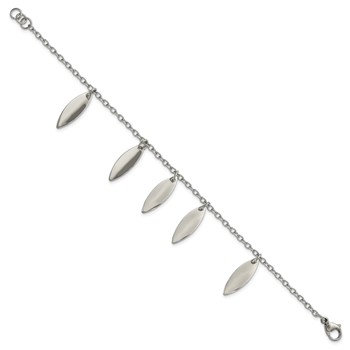 Stainless Steel Polished Diamond Shaped Dangles Bracelet — alternate view