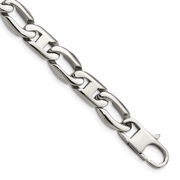 Chisel Stainless Steel Polished 8.5 inch Anchor/Open Link Bracelet