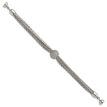 Stainless Steel Polished Multistrand Laser Cut Bead Bracelet — alternate view