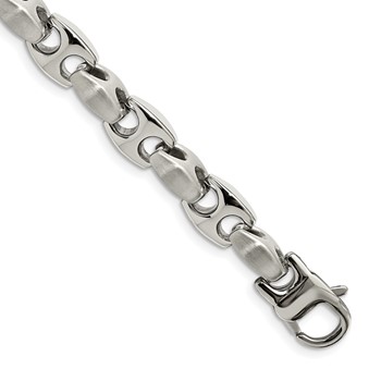 Chisel Stainless Steel Brushed and Polished 8.25 inch Bracelet