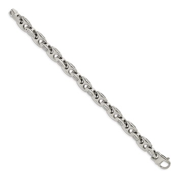 Chisel Stainless Steel Polished with CZ 9 inch Bracelet — alternate view