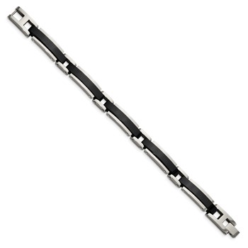 Chisel Stainless Steel Polished Black IP-plated 8.5 inch Link Bracelet — alternate view