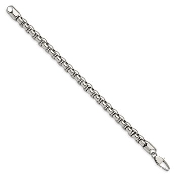 Chisel Stainless Steel Polished 9 inch Rounded Box Bracelet — alternate view