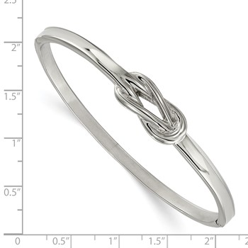 Stainless Steel Polished Knot Hinged Bangle — alternate view