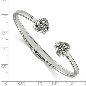 Chisel Stainless Steel Polished Knot Hinged Cuff Bangle — alternate view