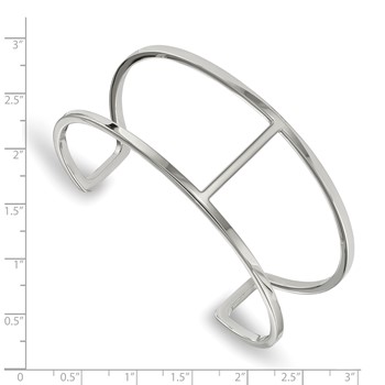 Chisel Stainless Steel Polished Cuff Bangle — alternate view