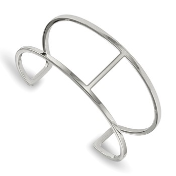 Chisel Stainless Steel Polished Cuff Bangle