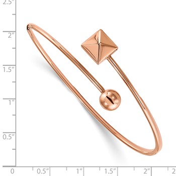 Stainless Steel Polished Rose IP-plated Flexible Bangle — alternate view