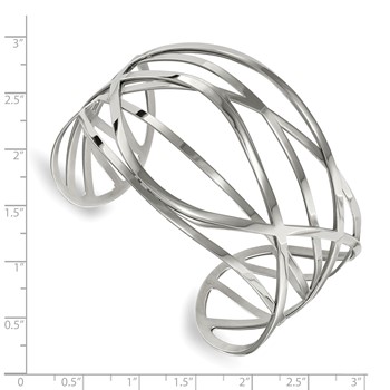 Chisel Stainless Steel Polished Cuff Bangle — alternate view