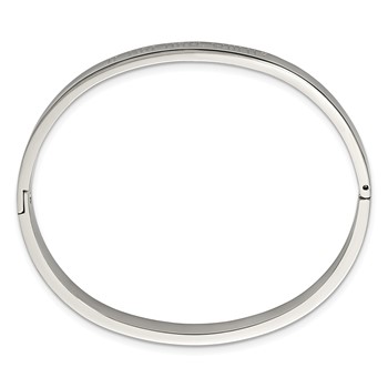 Stainless Steel Polished If Not Now When 6mm Hinged Bangle — alternate view