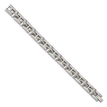 Chisel Stainless Steel Brushed and Polished 8.5 inch Cross Link Bracelet — alternate view