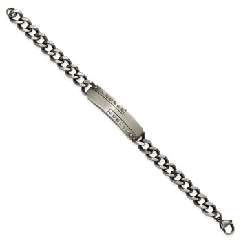 Chisel Stainless Steel Matte Finish Gun Metal IP-plated 9 inch ID Bracelet — alternate view