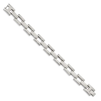 Chisel Stainless Steel Polished 8.5 inch Open Square Link Bracelet — alternate view