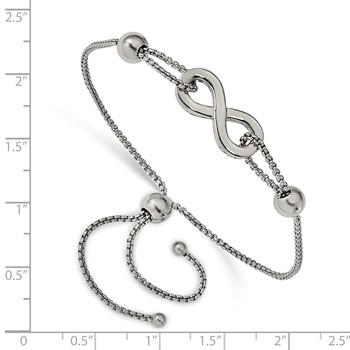 Chisel Stainless Steel Polished Infinity Symbol Adjustable Bracelet — alternate view