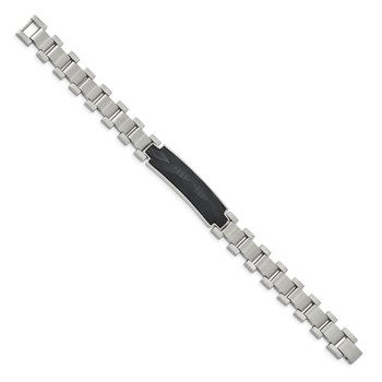 Chisel Stainless Steel Brushed and Polished with Solid Carbon Fiber Inlay 8.25 inch Bracelet — alternate view