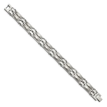 Chisel Stainless Steel Polished and Brushed 8.5 inch Link Bracelet — alternate view