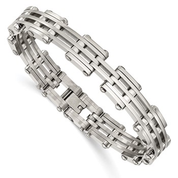 Chisel Stainless Steel Polished 7.75 inch Link Bracelet