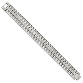 Chisel Stainless Steel Brushed and Polished 8.25 inch Heavy Link Bracelet — alternate view