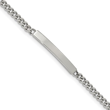 Chisel Stainless Steel Polished Flat Curb Chain 8.5 inch ID Bracelet