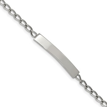 Chisel Stainless Steel Polished Curb Chain 8.5 inch ID Bracelet