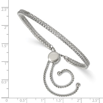 Chisel Stainless Steel Polished with CZ 2 Strand Adjustable Bracelet — alternate view