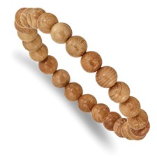 Image of Chisel 8mm Taxus Chinesis Wood Beaded Stretch Bracelet