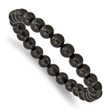 Image of Chisel 8mm Black Wood Beaded Stretch Bracelet