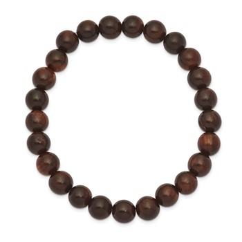 Chisel 8mm Red Sandalwood Beaded Stretch Bracelet — alternate view
