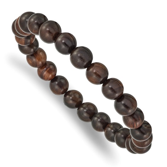 Wood Bracelet / 8mm Qinan Sandalwood Beads / Your Choice Of Metal Accent  Bead / Men's Women's Unisex Bracelet