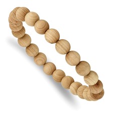 Image of Chisel 8mm Cypress Wood Beaded Stretch Bracelet
