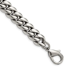 Image of Chisel Stainless Steel Polished 8.5 inch Curb Chain Bracelet
