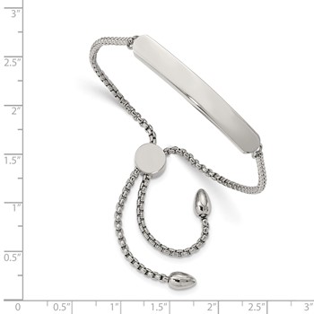 Chisel Stainless Steel Polished Adjustable ID Bracelet — alternate view