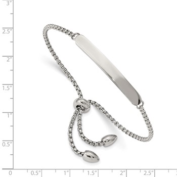 Chisel Stainless Steel Polished Adjustable ID Bracelet — alternate view