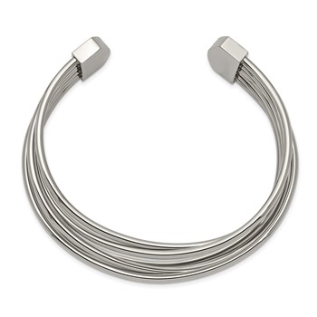 Chisel Stainless Steel Polished Twisted 18mm Cuff Bangle — alternate view