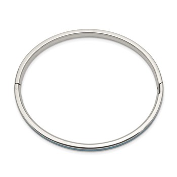 Chisel Stainless Steel Polished Imitation Opal 4.75mm Hinged Bangle — alternate view