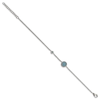 Chisel Stainless Steel Polished Reconstructed Turquoise 7 inch Bracelet with 1.25 inch Extension — alternate view