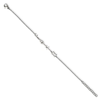 Stainless Steel Polished FAITH 6.5in w/1in ext. Bracelet — alternate view