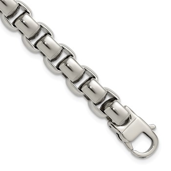 Chisel Stainless Steel Polished 8.5 inch Square Link Bracelet